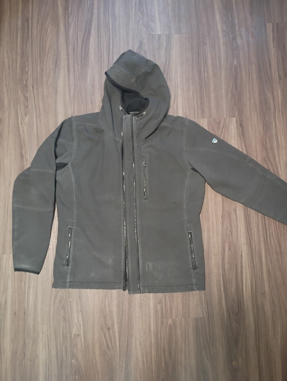 Kuhl Relik Fleece Lined Utility Hoody Jacket Mens XL Black Patina Dyed Full Zip